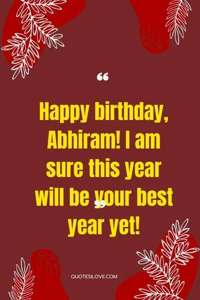Happy Birthday Abhiram Quotes and Wishes