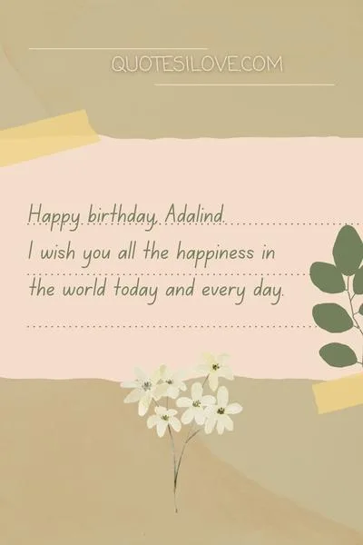 Happy Birthday Adalind Quotes and Wishes