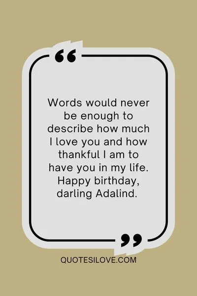 Happy Birthday Adalind Quotes and Wishes