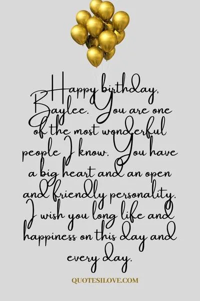 Happy Birthday Baylee Quotes and Wishes