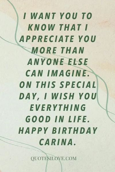 Happy Birthday Carina Quotes and Wishes