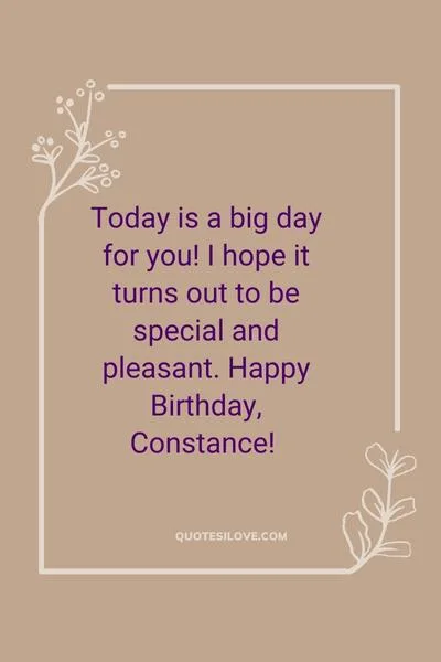Happy Birthday Constance Quotes and Wishes