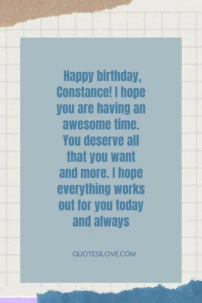 Happy Birthday Constance Quotes and Wishes