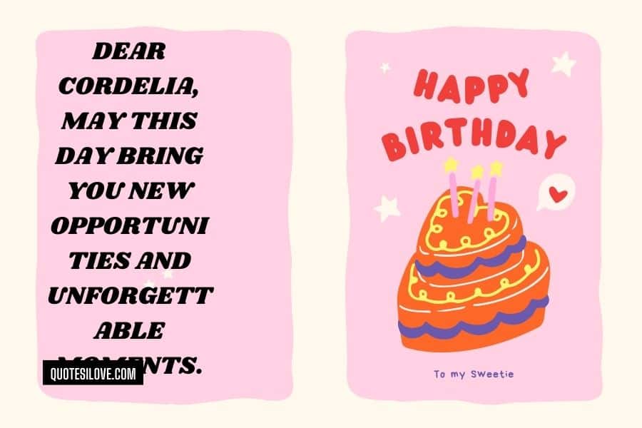 Happy Birthday Cordelia Quotes and Wishes