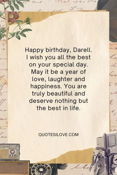 Happy Birthday Darell Quotes and Wishes