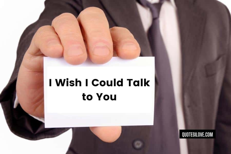 I Wish I Could Talk to You Quotes