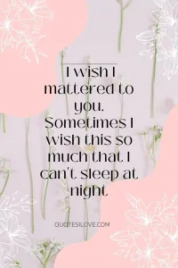 I Wish I Mattered to You Quotes I Wish I Mattered to You Quotes