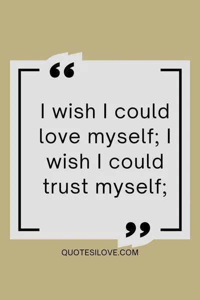 I Wish I Could Love Myself Quotes