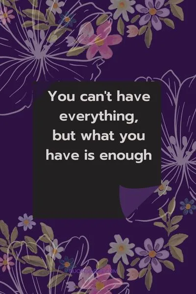 You Cant Have Everything in Life Quotes