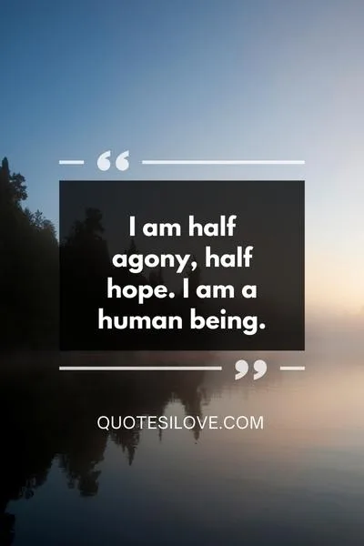 I Am Half Agony Half Hope Quotes