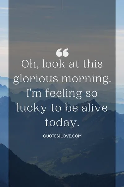 Oh Look Another Glorious Morning Quotes