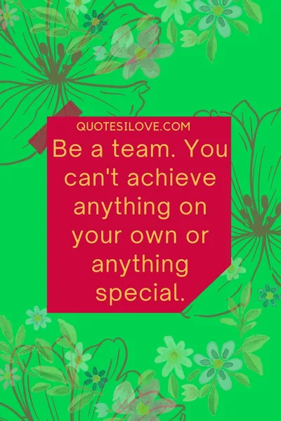 Be a Team Quotes - Quotes I Love