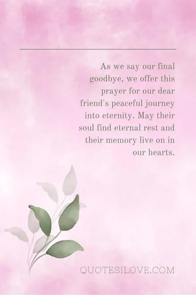 Prayer Quotes for Friend's Funeral